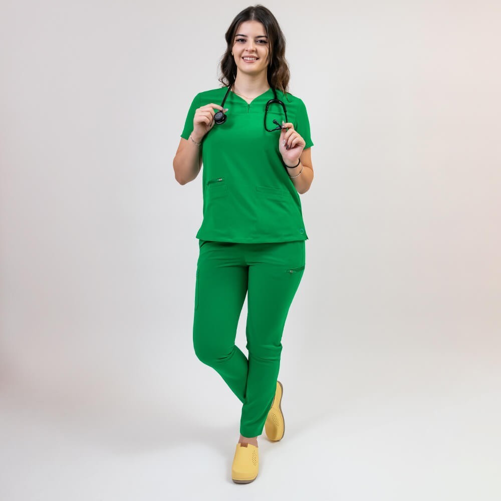 Costum medical Lotus Flex, stretch, verde chirurgical inchis, TS-NP10 TS-SP3