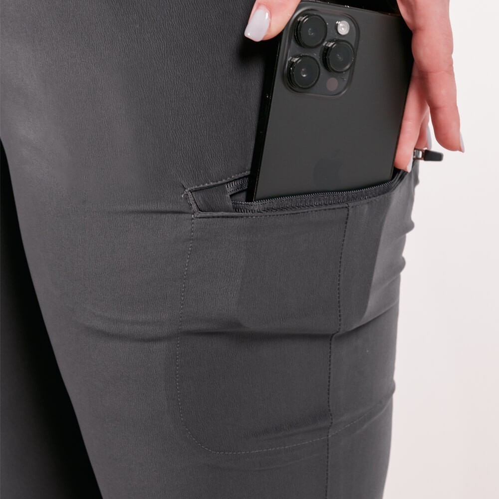 Pantaloni medicali Lotus Flex, stretch, cu snur, gri, TS-SP3