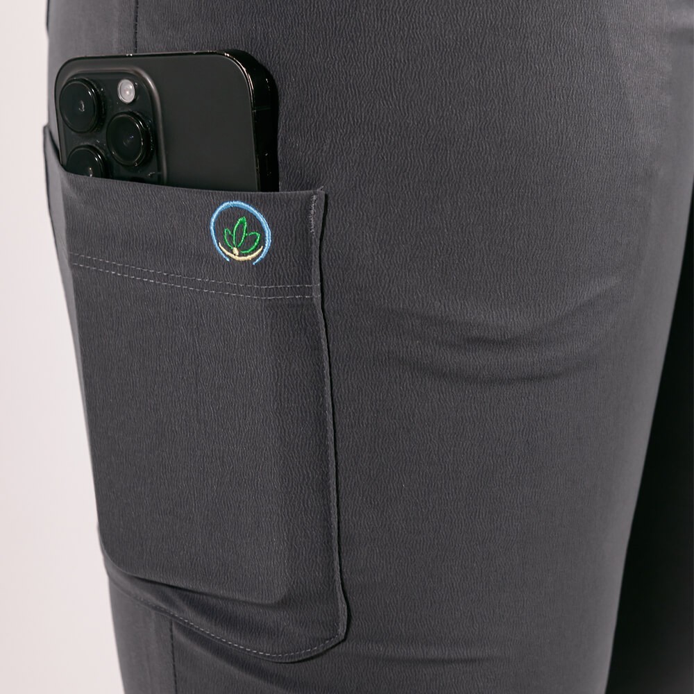 Pantaloni medicali Lotus Flex, stretch, cu snur, gri, TS-SP3