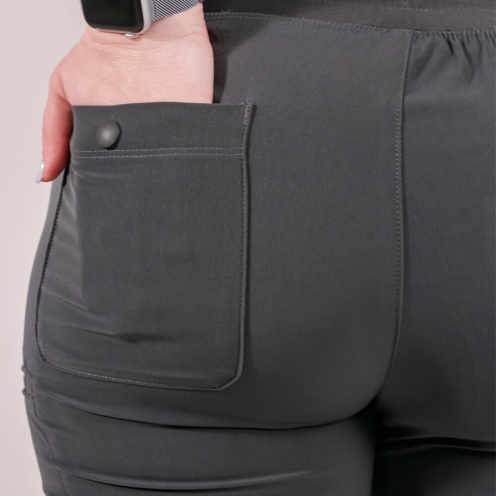 Pantaloni medicali Lotus Flex, stretch, cu snur, gri, TS-SP3