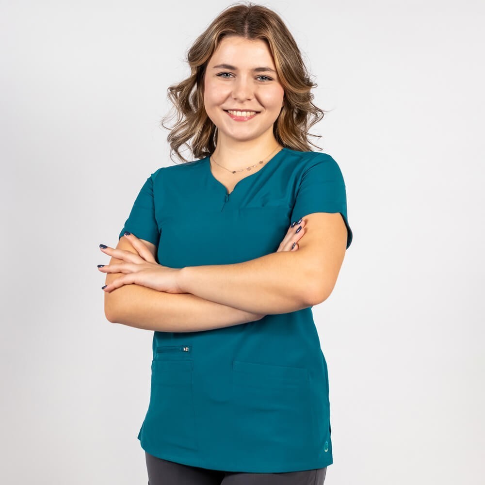 Costum medical Lotus Flex, stretch, turcoaz inchis/gri, TS-NP10 TS-SP3