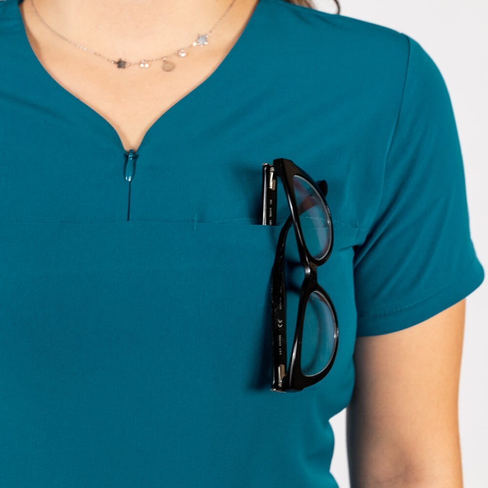 Costum medical Lotus Flex, stretch, turcoaz inchis/gri, TS-NP10 TS-SP3