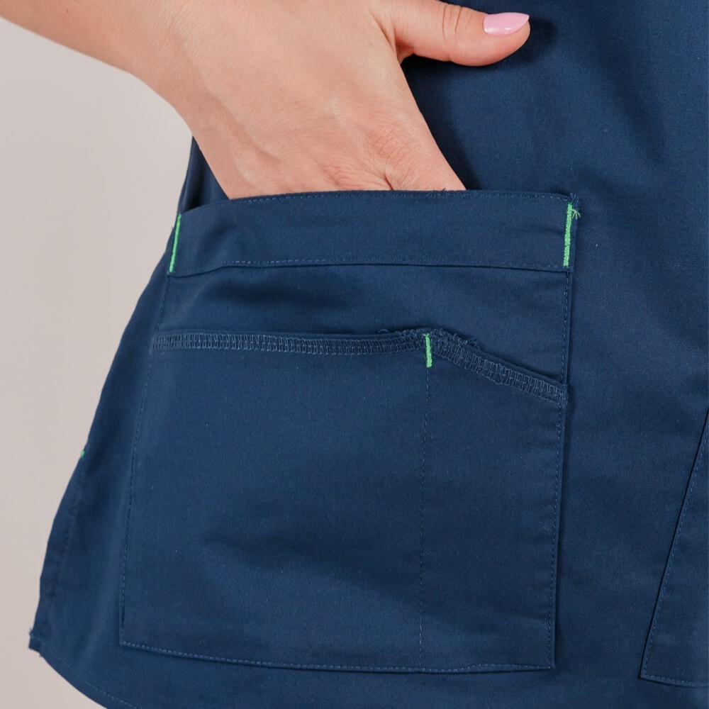 Bluza medicala Lotus Flex, stretch, bleumarin, CVC-NP1