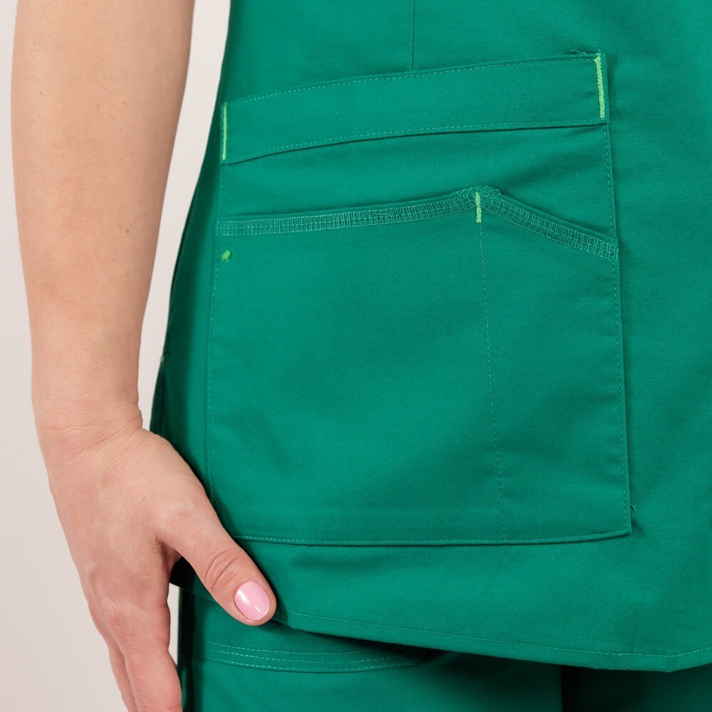 Bluza medicala Lotus Flex, stretch, verde hunter, CVC-NP1