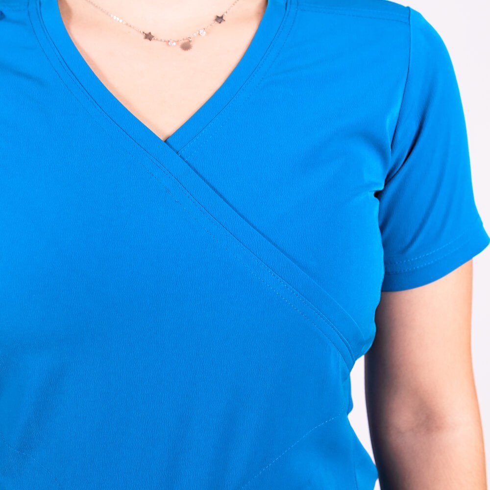 Costum medical Lotus Flex, stretch, albastru royal/fucsia orhidee, TS-NP8 TS-SP3