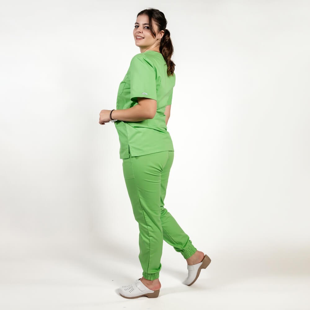 pantaloni cu elastic in talie si manseta