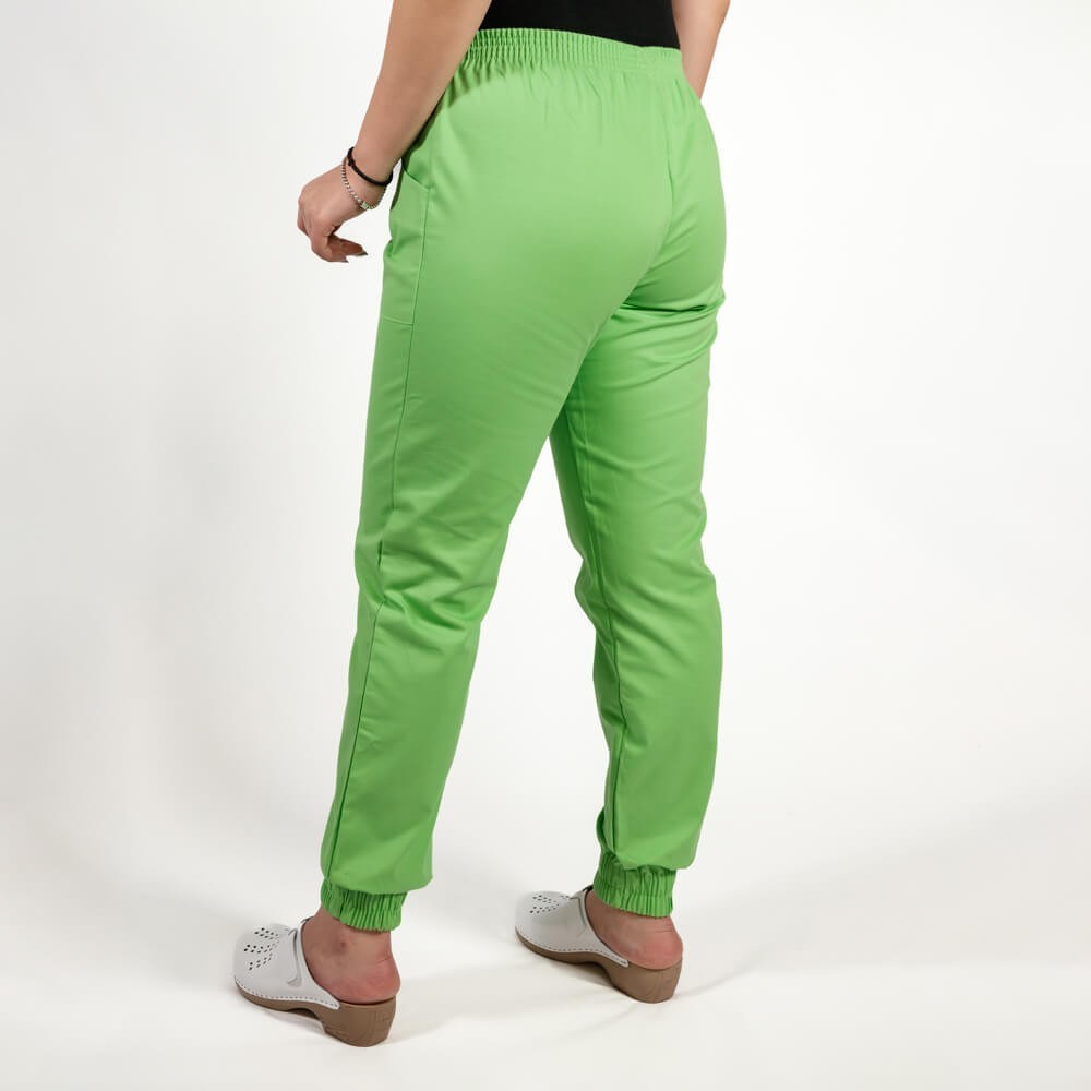 Costum Lotus 2, bluza asimetrica cu capse, pantaloni cu elastic in talie si manseta, verde island Costum Lotus 2, bluza asimetrica cu capse, pantaloni cu elastic in talie si manseta, verde island
