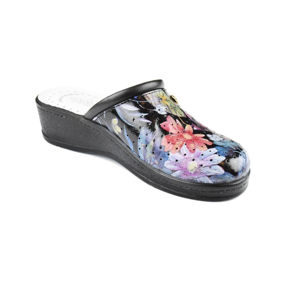 Saboti medicali din piele, cu imprimeu Fantasia 3 - Goldenfit 707/L