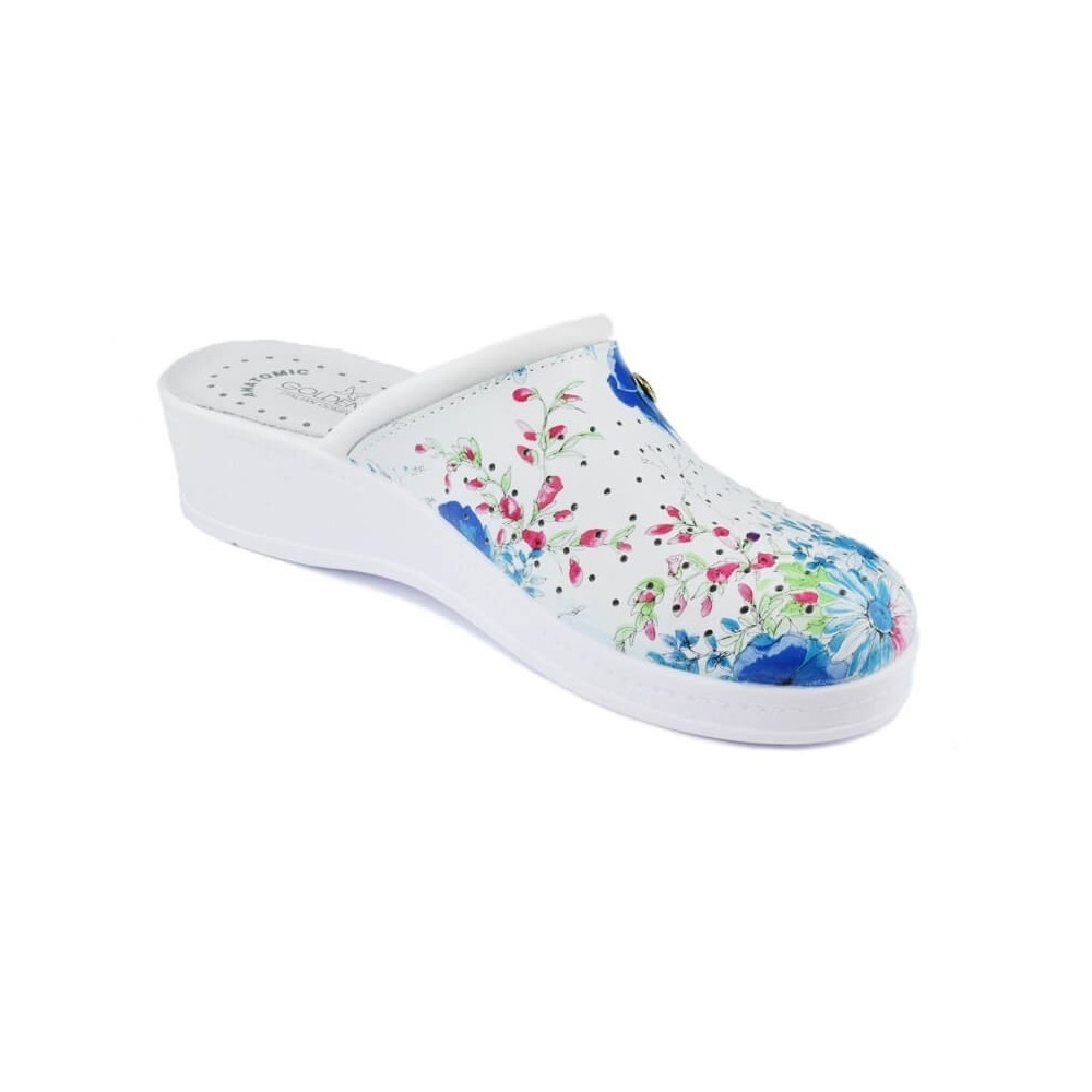 Saboti medicali din piele, cu imprimeu Fantasia 10 - Goldenfit 707/L