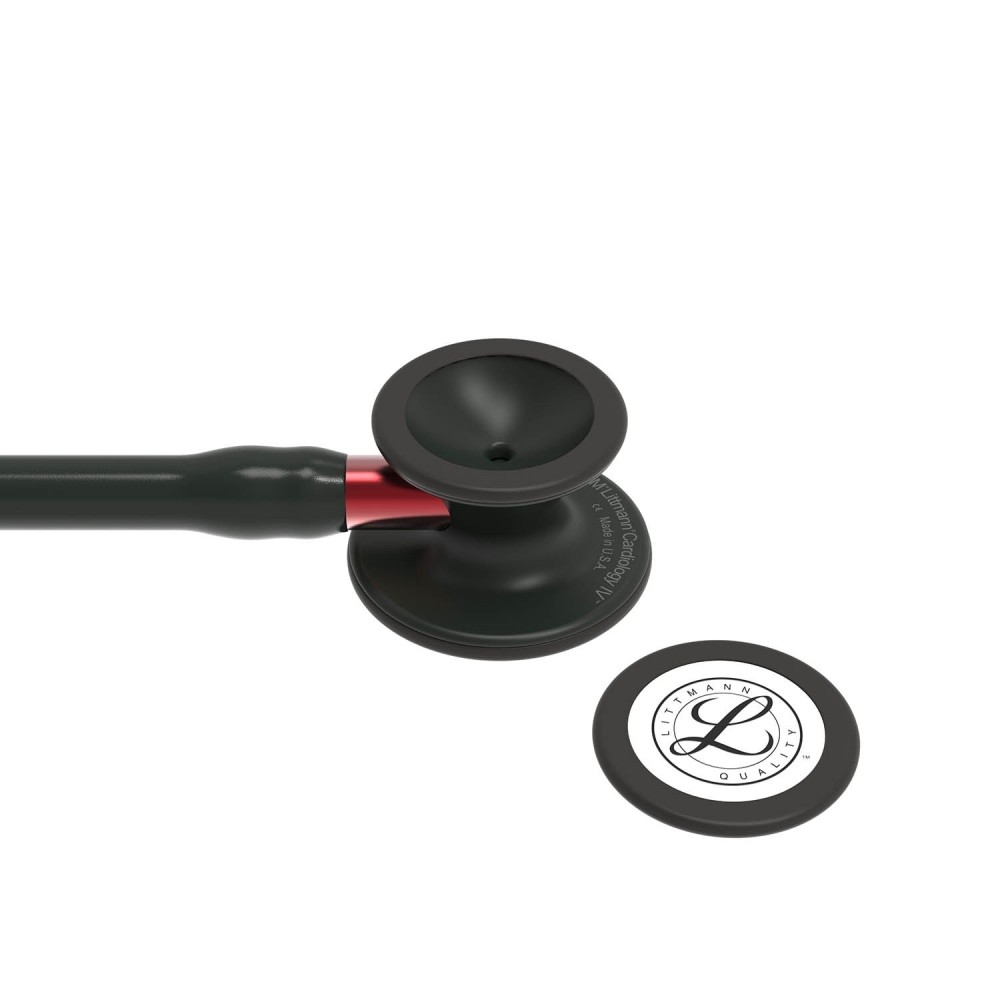 Stetoscop Littmann Cardiology IV 6200 - Negru complet, stem rosu