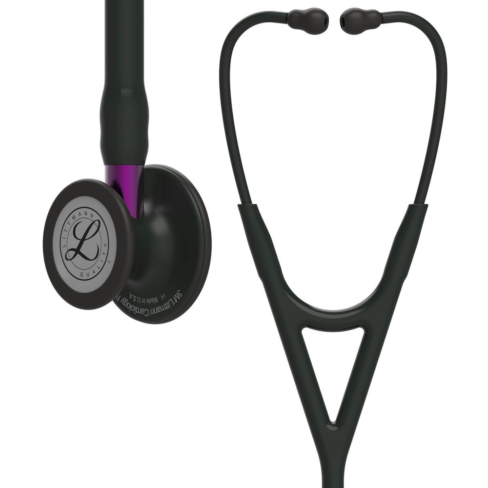 Stetoscop Littmann Cardiology IV 6203 - Negru complet, stem violet Stetoscop Littmann Cardiology IV 6203 - Negru complet, stem violet