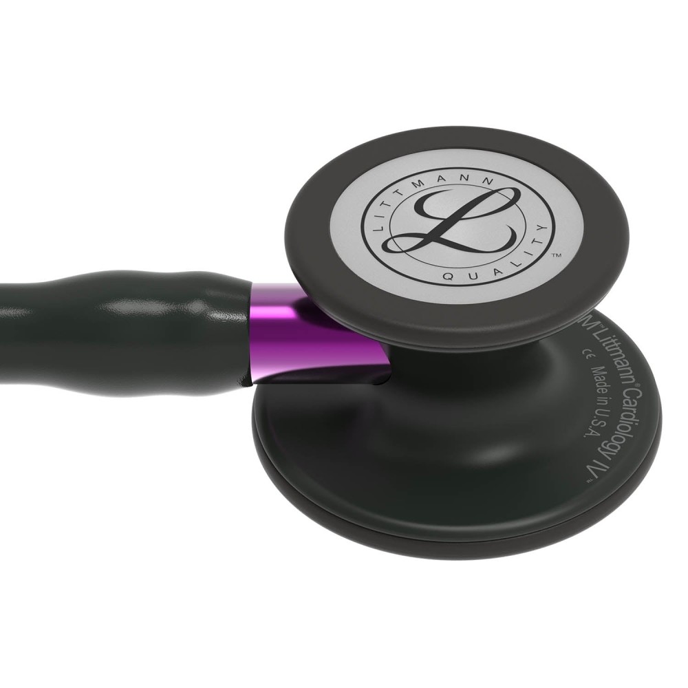 Stetoscop Littmann Cardiology IV 6203 - Negru complet, stem violet Stetoscop Littmann Cardiology IV 6203 - Negru complet, stem violet