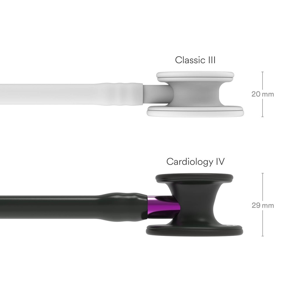 Stetoscop Littmann Cardiology IV 6203 - Negru complet, stem violet Stetoscop Littmann Cardiology IV 6203 - Negru complet, stem violet
