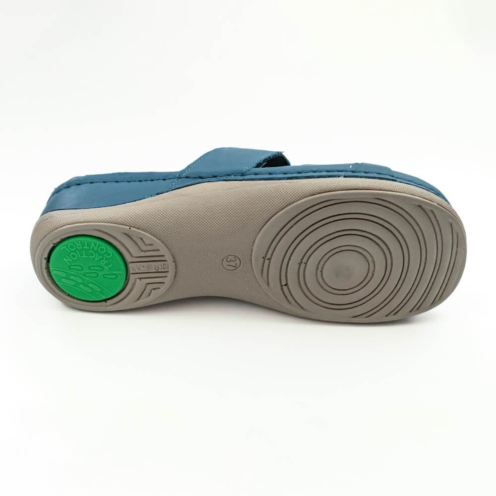 Saboti dama, de vara, din piele, Leon 909, albastru