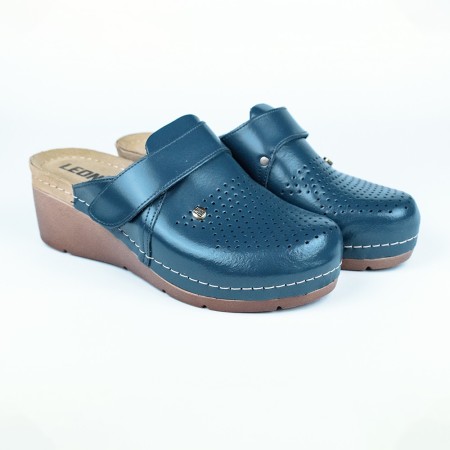 Saboti medicali, de dama, din piele, Leon 1001, negru