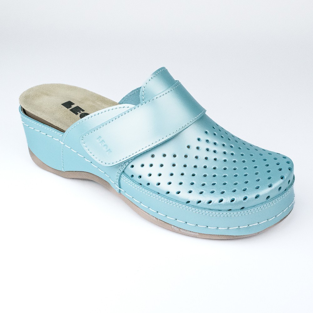 Saboti Leon 2022, de dama, din piele, verde menta