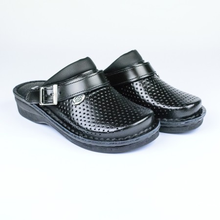 Saboti medicali, de dama, din piele, Leon V202, negru