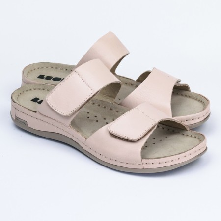 Saboti medicali, de dama, din piele, Leon 952, bleumarin