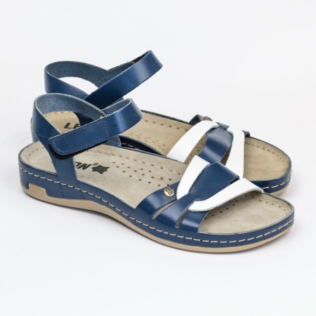 Sandale Leon 961, de vara, din piele, bleumarin