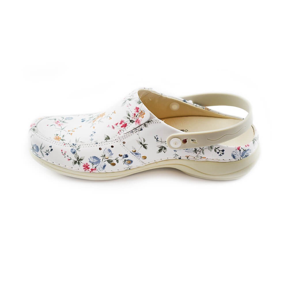 Saboti medicali cu bareta Nursingcare Wash'Go Berlin, Flower 01