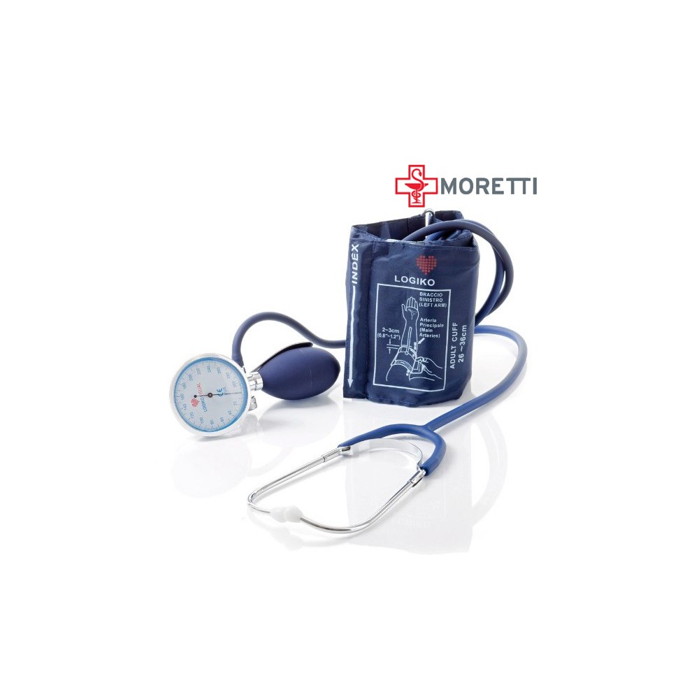 DM346 - Tensiometru mecanic MORETTI cu manometru la para Cromat si stetoscop