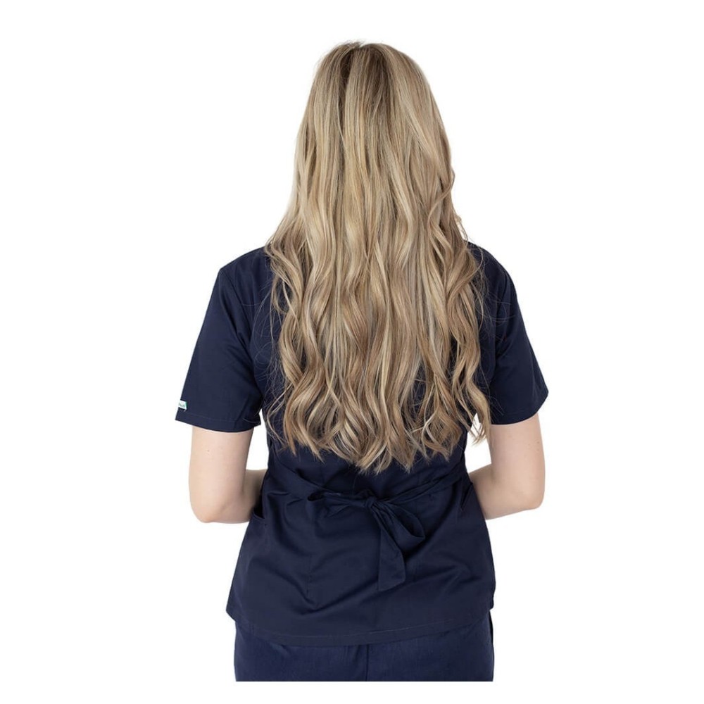 Bluza kimono cu maneca scurta, Lotus 2, bleumarin