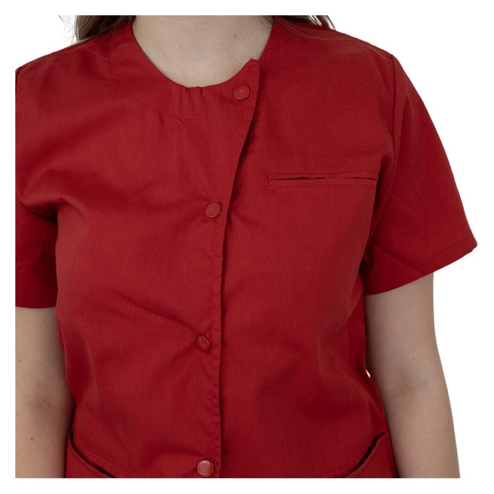 Bluza asimetrica cu capse, Lotus 2, rosu