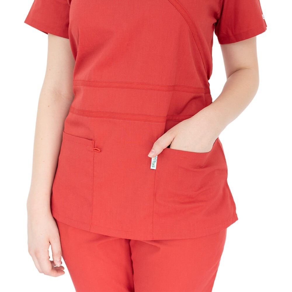 Costum medical femei, 181, Lotus 1, rosu