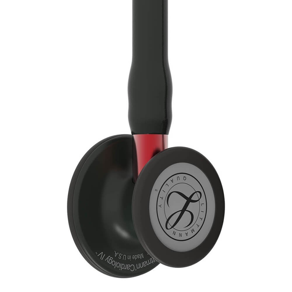 Stetoscop Littmann Cardiology IV 6200 - Negru complet, stem rosu