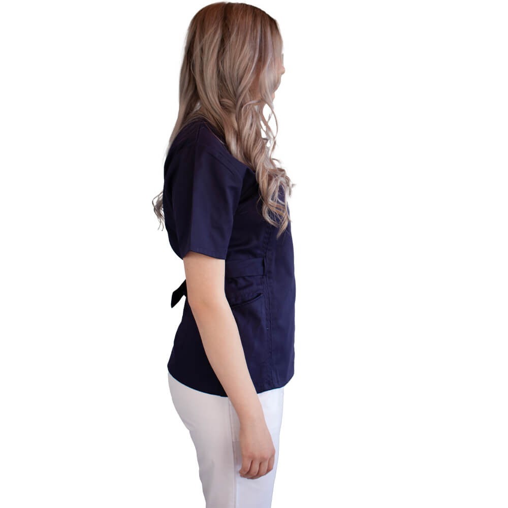 Bluza kimono cu maneca scurta, Lotus 2, bleumarin