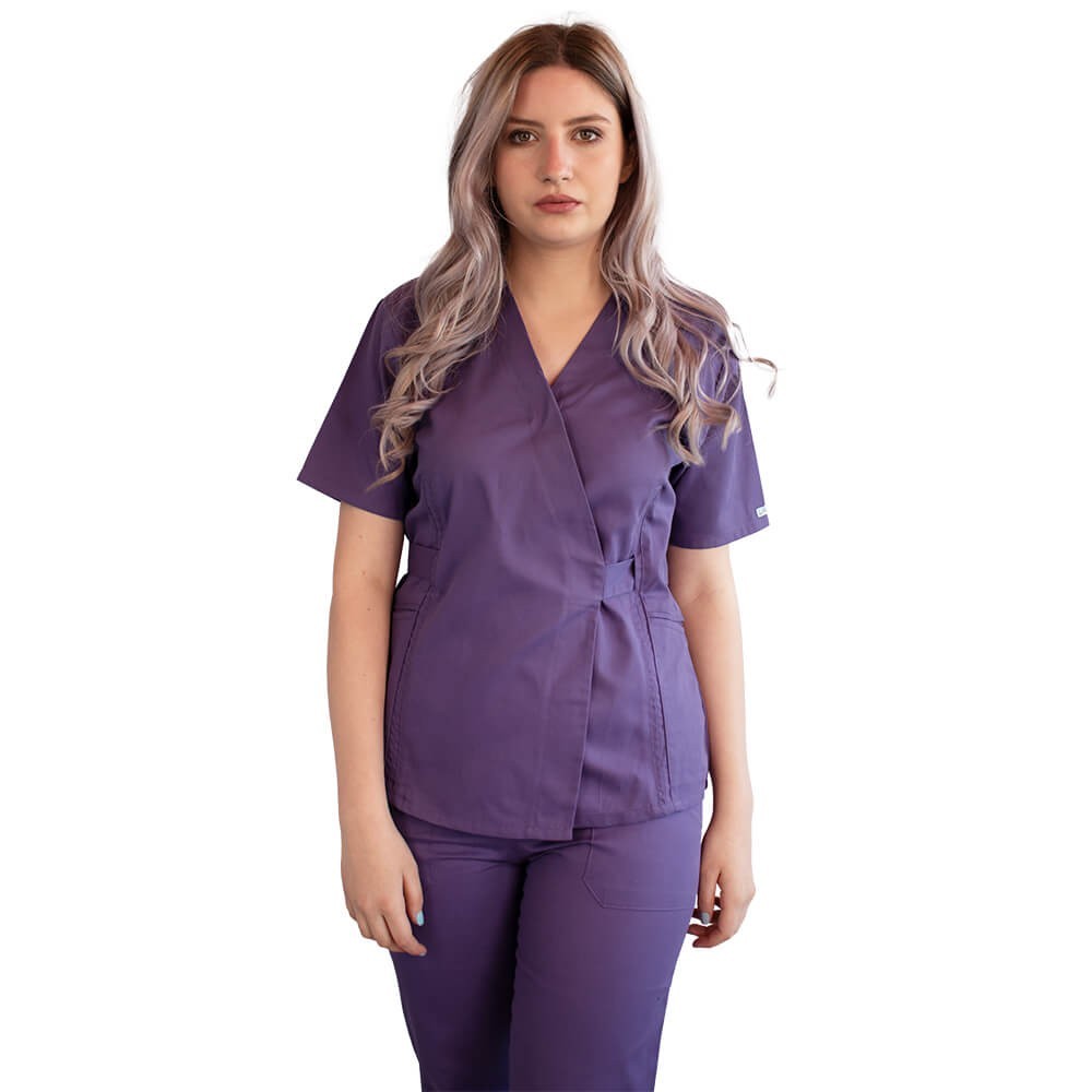 Bluza kimono cu maneca scurta, Lotus 2, indigo