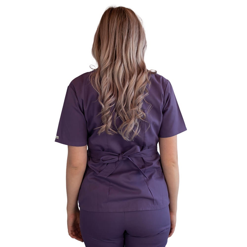 Bluza kimono cu maneca scurta, Lotus 2, indigo