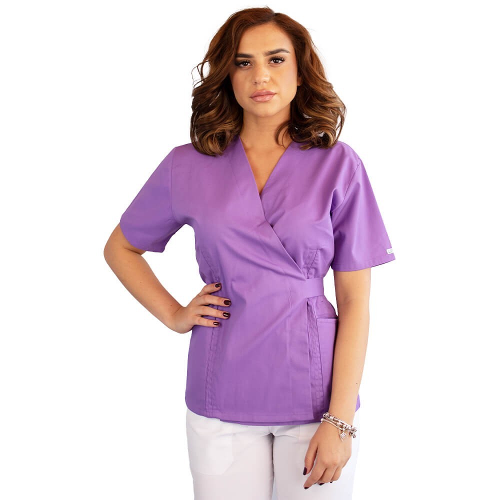 Bluza kimono cu maneca scurta, Lotus 2, mov