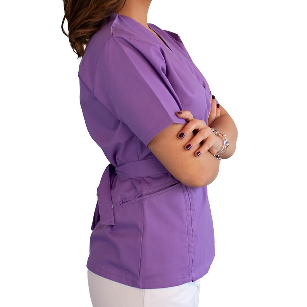 Bluza kimono cu maneca scurta, Lotus 2, mov