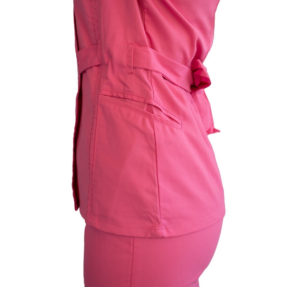 Bluza kimono cu maneca scurta, Lotus 2, roz prafuit