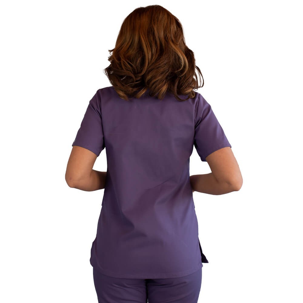 Bluza asimetrica cu capse, Lotus 2, indigo