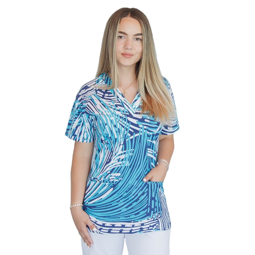 Bluza medicala imprimata Lotus 1, Straight Motion