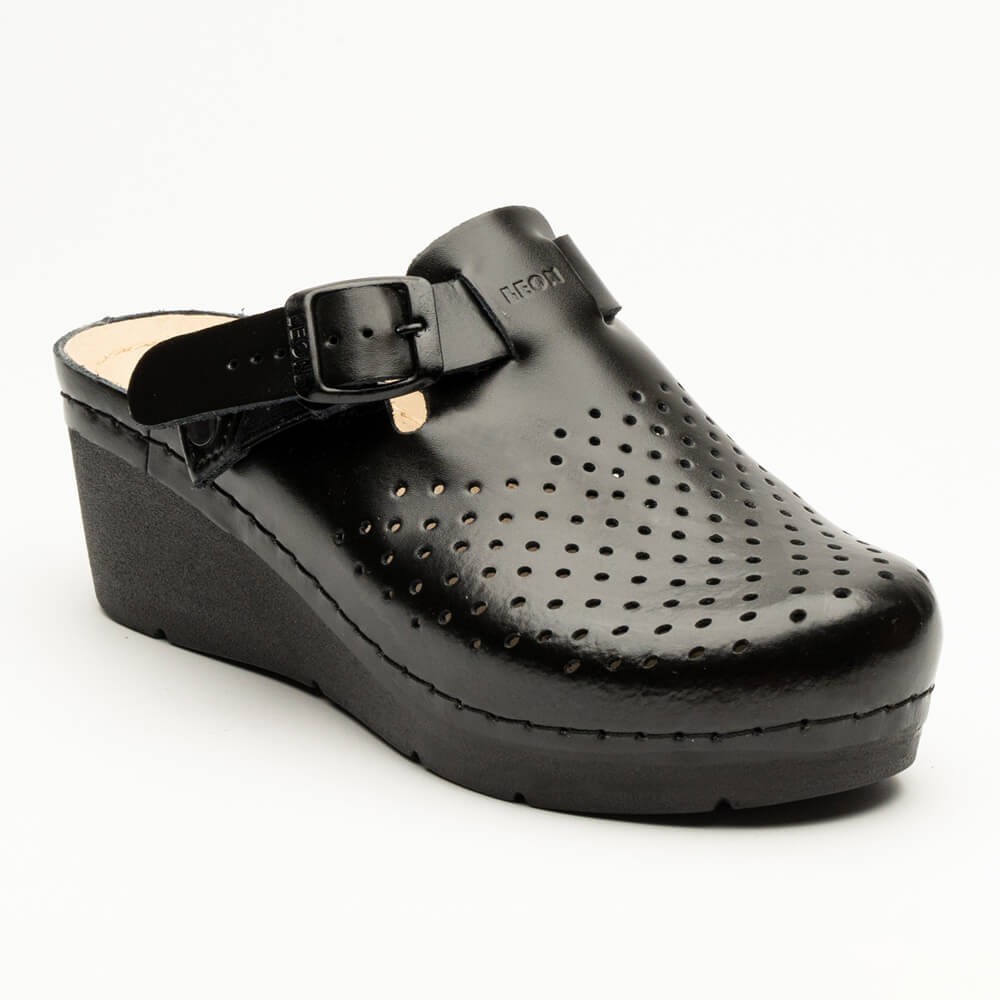 Saboti medicali Leon 1000, de dama, din piele, negru Saboti medicali Leon 1000, de dama, din piele, negru