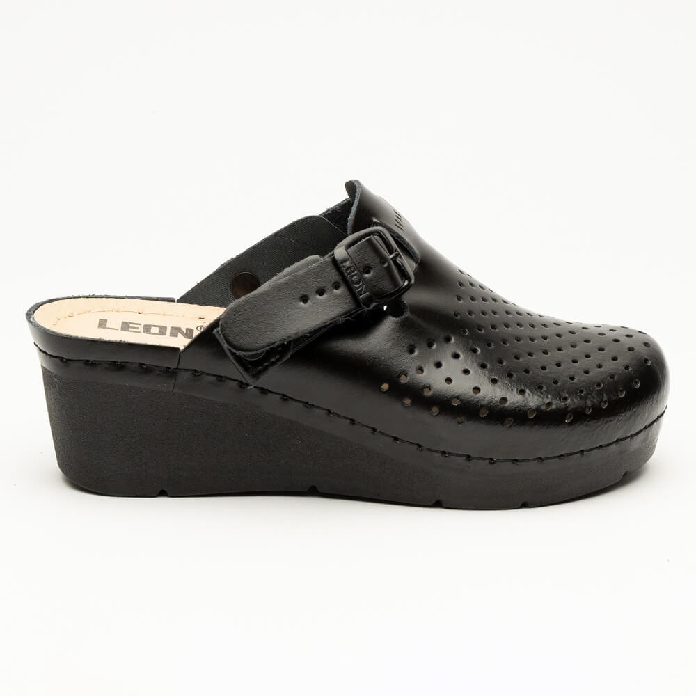 Saboti medicali Leon 1000, de dama, din piele, negru Saboti medicali Leon 1000, de dama, din piele, negru