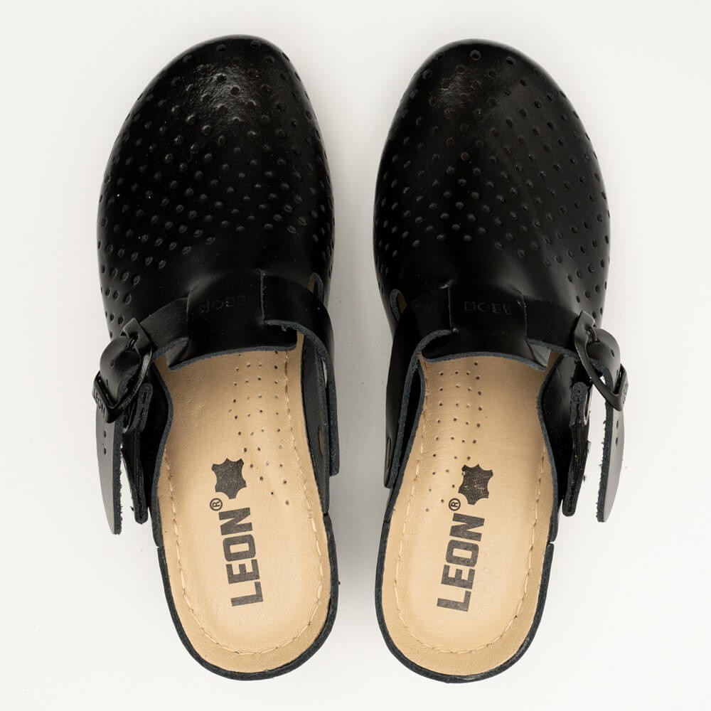 Saboti medicali Leon 1000, de dama, din piele, negru Saboti medicali Leon 1000, de dama, din piele, negru