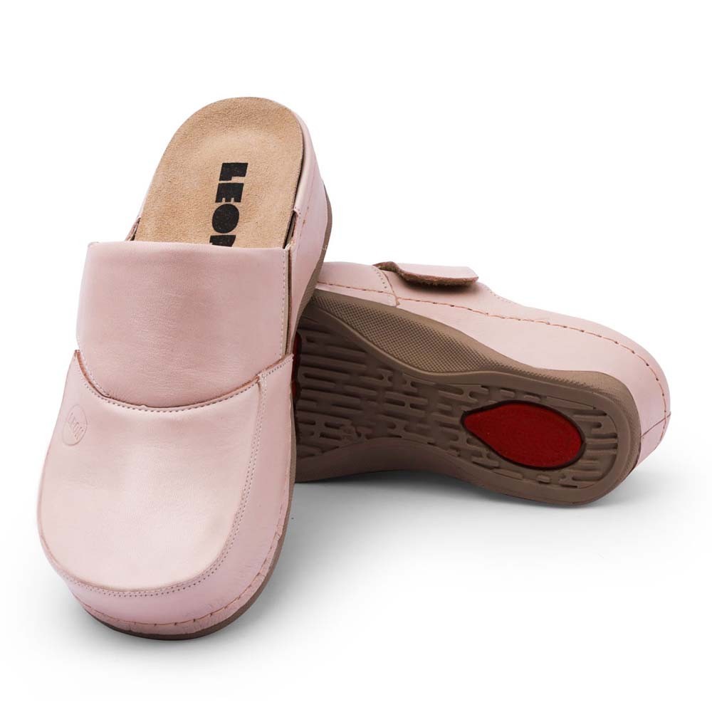 Saboti Leon 2019, din piele, roz pudrat