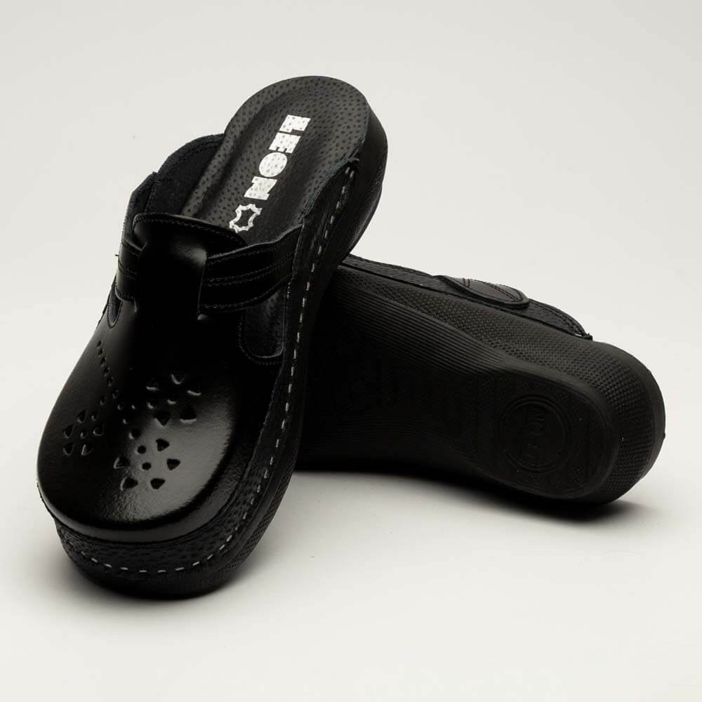 Saboti medicali LEON PU156, negru Saboti medicali LEON PU156, negru