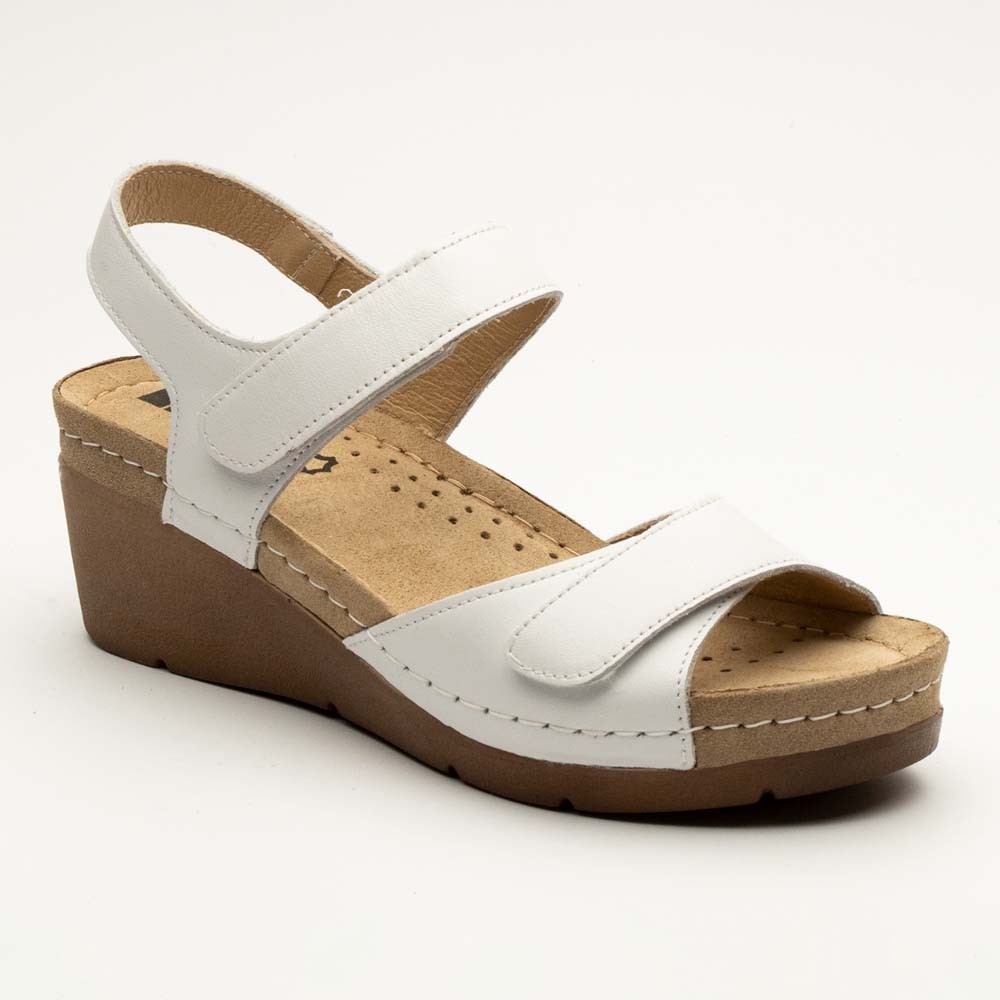 Sandale dama, din piele, de vara, Leon 1041, alb Sandale dama, din piele, de vara, Leon 1041, alb