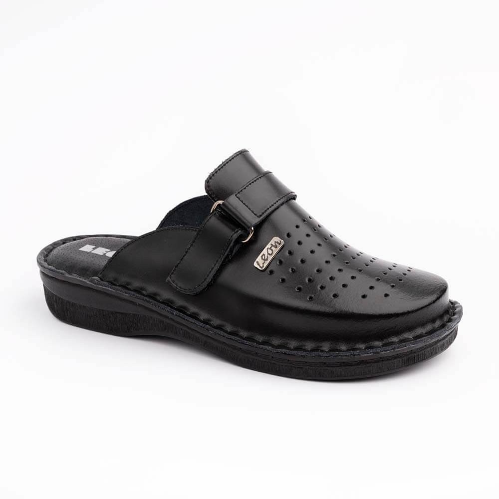 Saboti medicali, din piele, Leon V230M, negru Saboti medicali, din piele, Leon V230M, negru