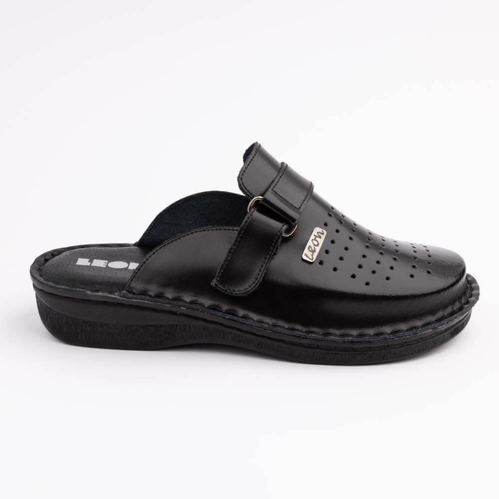 Saboti medicali, din piele, Leon V230M, negru Saboti medicali, din piele, Leon V230M, negru