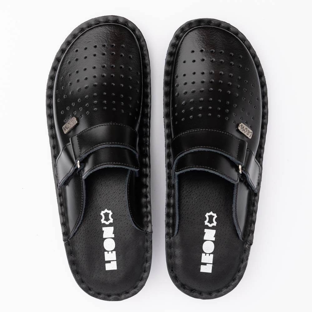 Saboti medicali, din piele, Leon V230M, negru Saboti medicali, din piele, Leon V230M, negru