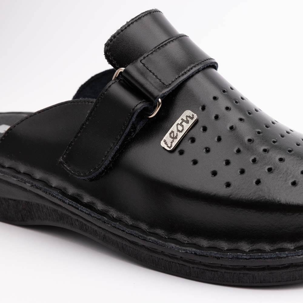 Saboti medicali, din piele, Leon V230M, negru Saboti medicali, din piele, Leon V230M, negru