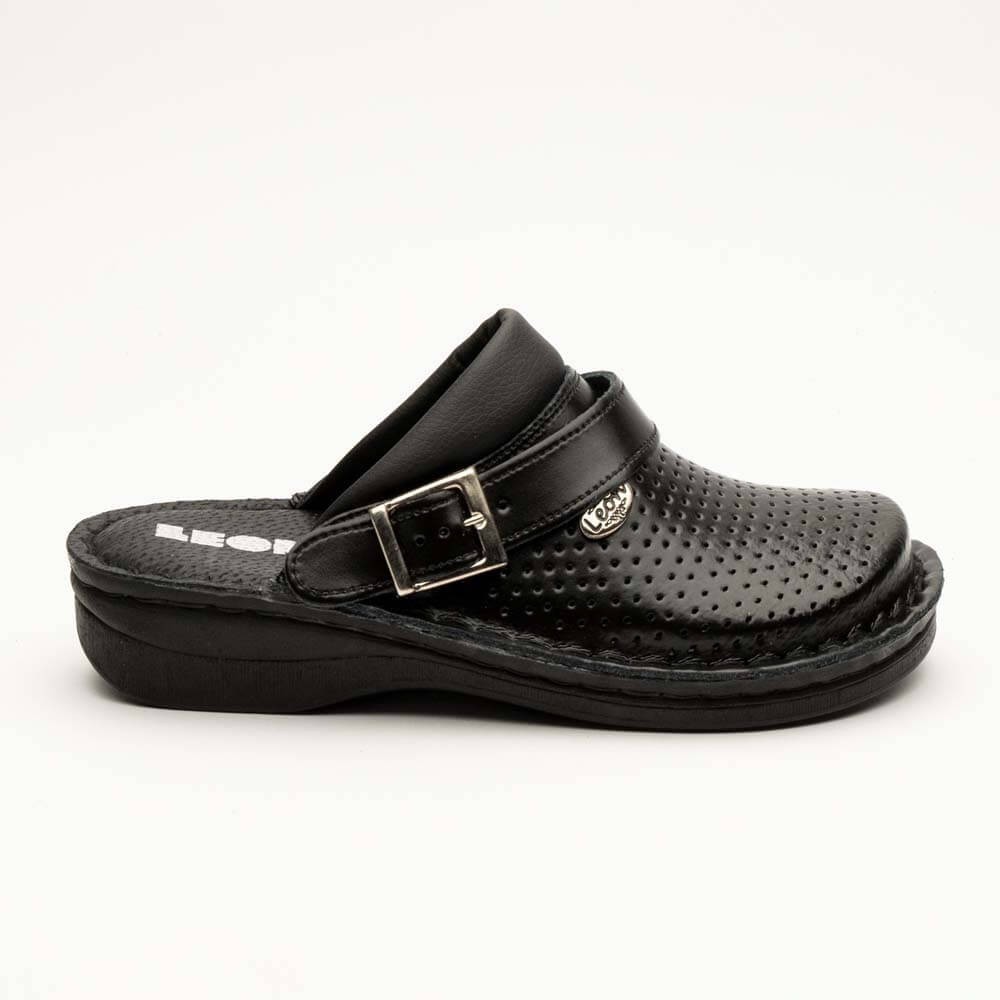 Saboti medicali, de barbati, din piele, Leon V202M, negru Saboti medicali, de barbati, din piele, Leon V202M, negru