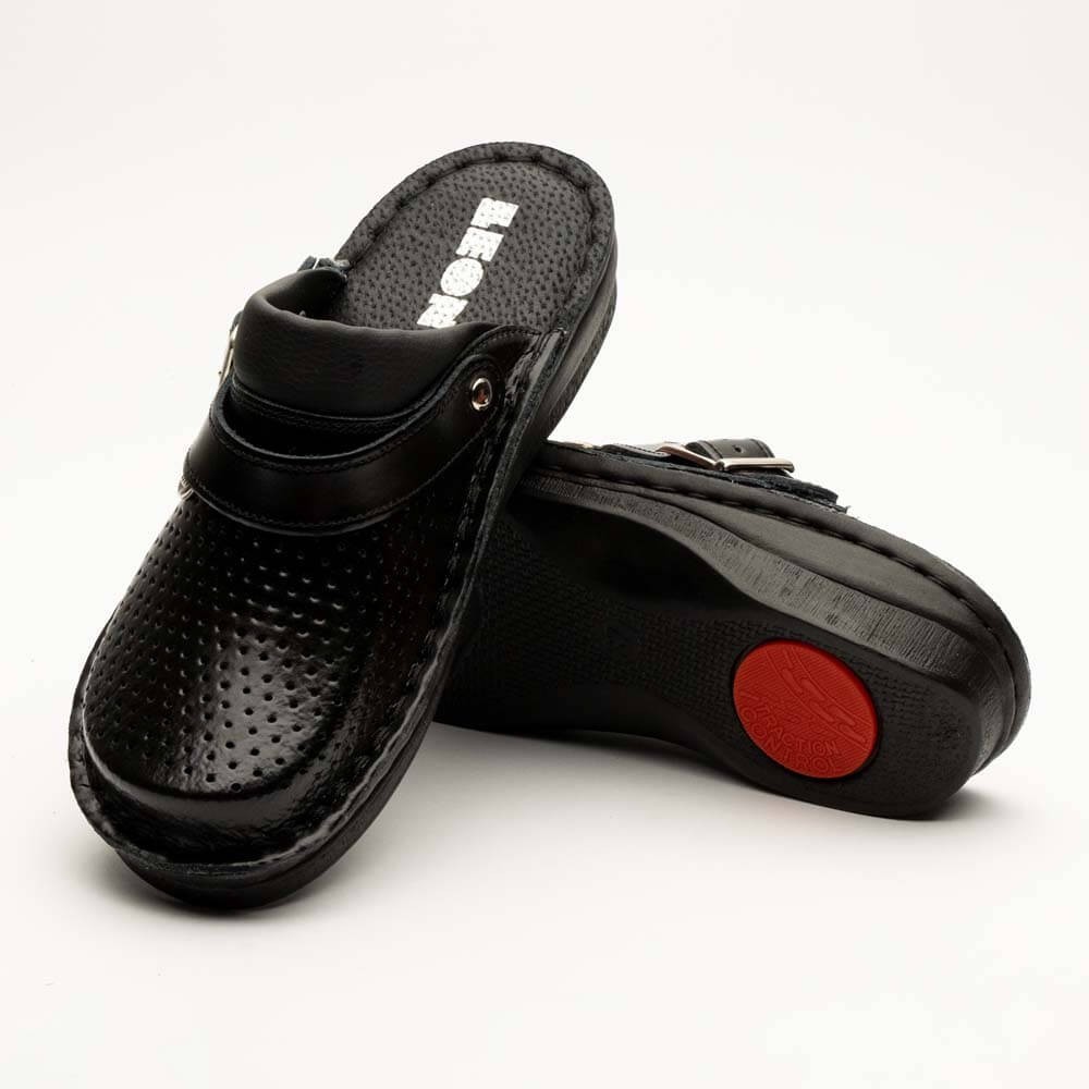 Saboti medicali, de barbati, din piele, Leon V202M, negru Saboti medicali, de barbati, din piele, Leon V202M, negru