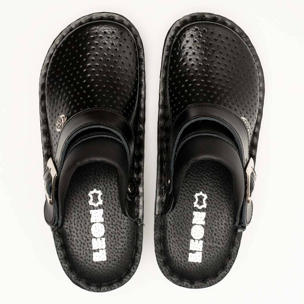 Saboti medicali, de barbati, din piele, Leon V202M, negru Saboti medicali, de barbati, din piele, Leon V202M, negru